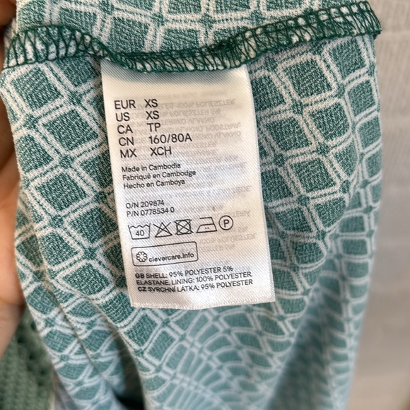 H&M green and white diamond pattern dress sleeveless dress - Picture 5 of 7